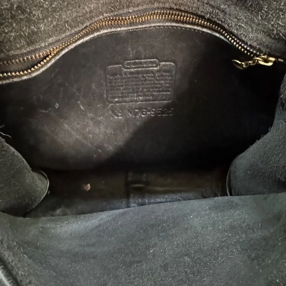 Coach 9525 Vintage Old Stewardess Black Leather Shoulder Bag - Picture 10 of 11